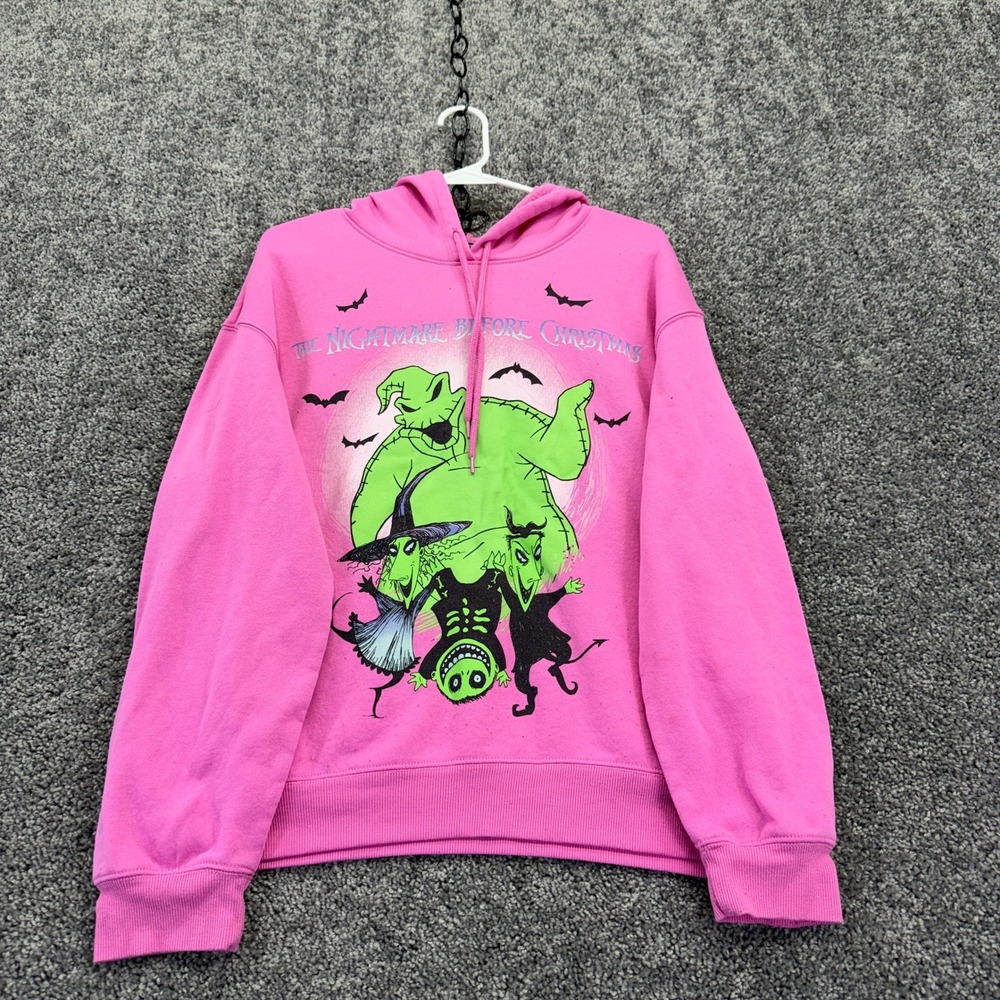 Disney Nightmare Before Christmas Hoodie Girls Large Pink Oogie Boogie Lock